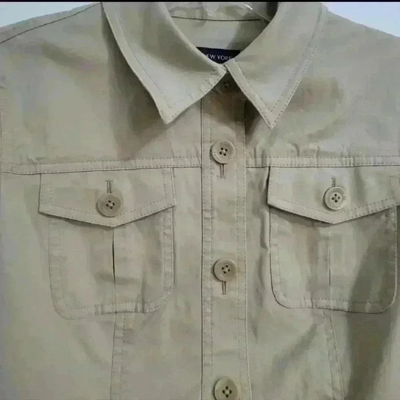 Jones New York Signature Womens Khaki Tactical Style Jacket Military Size Medium - Picture 3 of 15